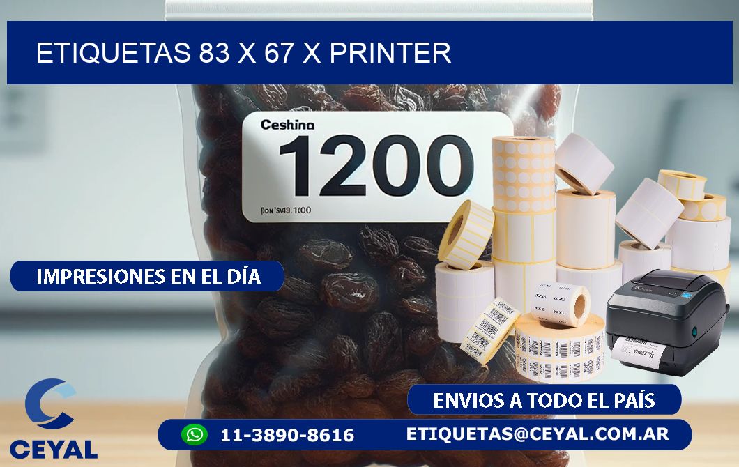 ETIQUETAS 83 x 67 X PRINTER
