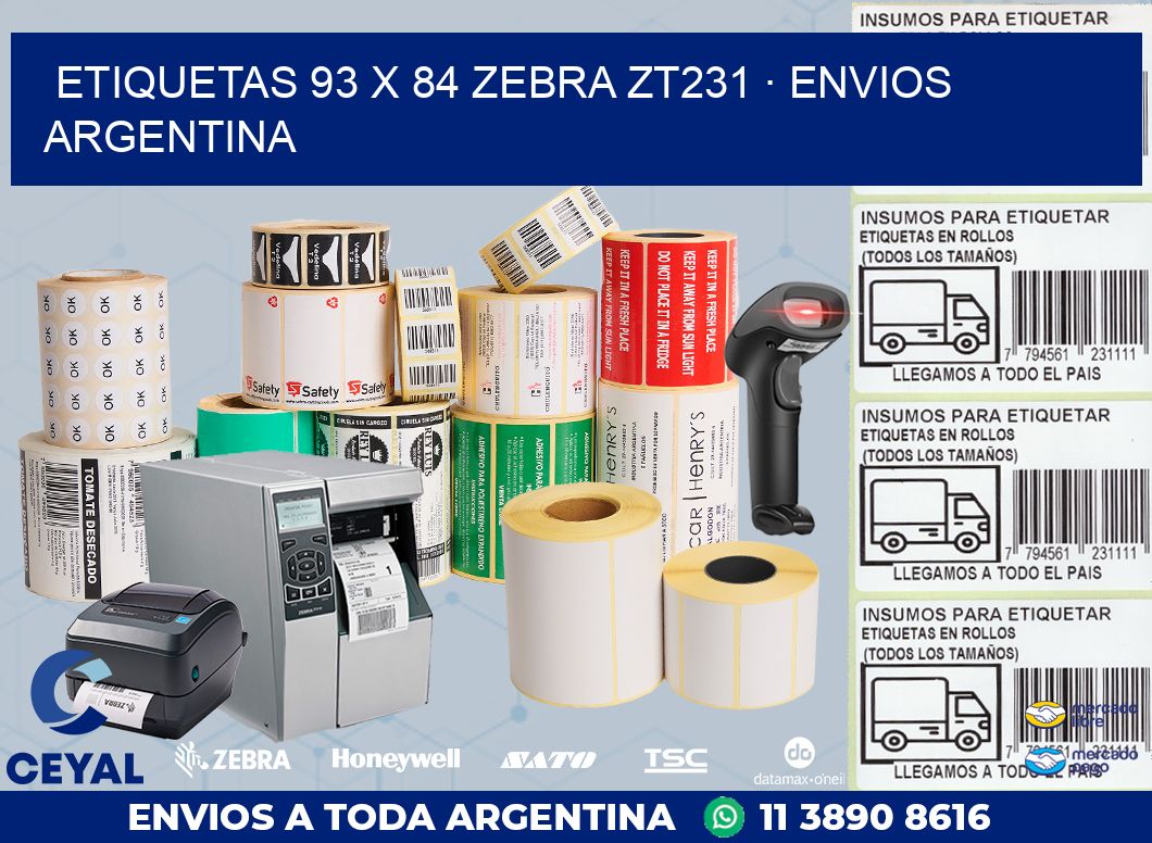 ETIQUETAS 93 x 84 ZEBRA ZT231 · ENVIOS ARGENTINA