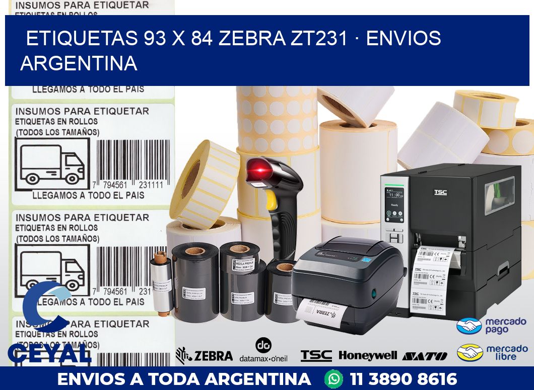 ETIQUETAS 93 x 84 ZEBRA ZT231 · ENVIOS ARGENTINA