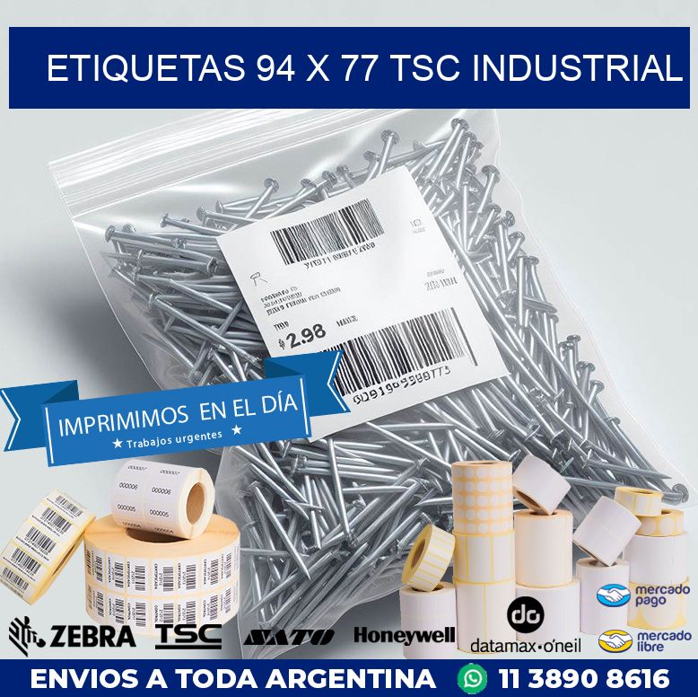 ETIQUETAS 94 x 77 TSC INDUSTRIAL
