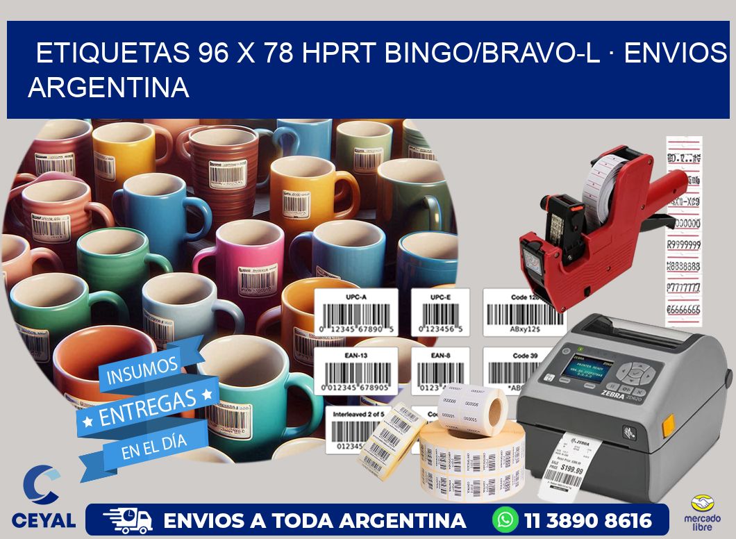 ETIQUETAS 96 x 78 HPRT BINGO/BRAVO-L · ENVIOS ARGENTINA