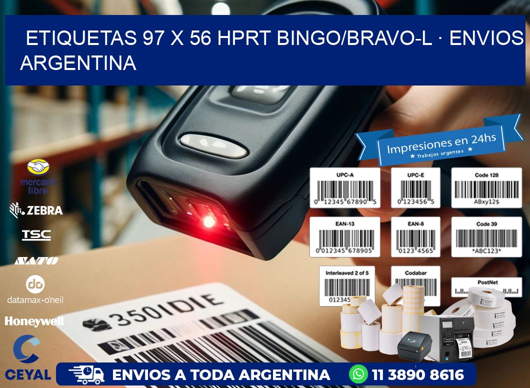 ETIQUETAS 97 x 56 HPRT BINGO/BRAVO-L · ENVIOS ARGENTINA