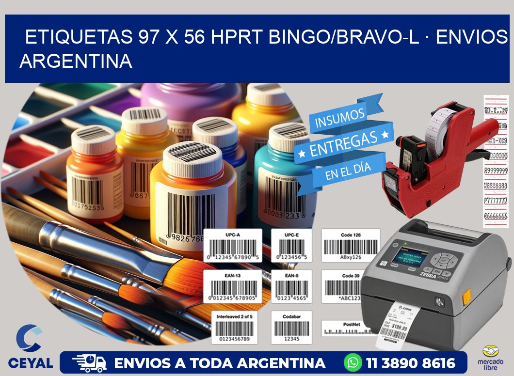 ETIQUETAS 97 x 56 HPRT BINGO/BRAVO-L · ENVIOS ARGENTINA
