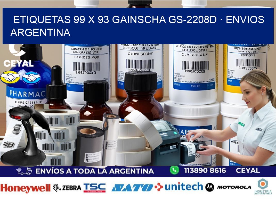 ETIQUETAS 99 x 93 GAINSCHA GS-2208D · ENVIOS ARGENTINA