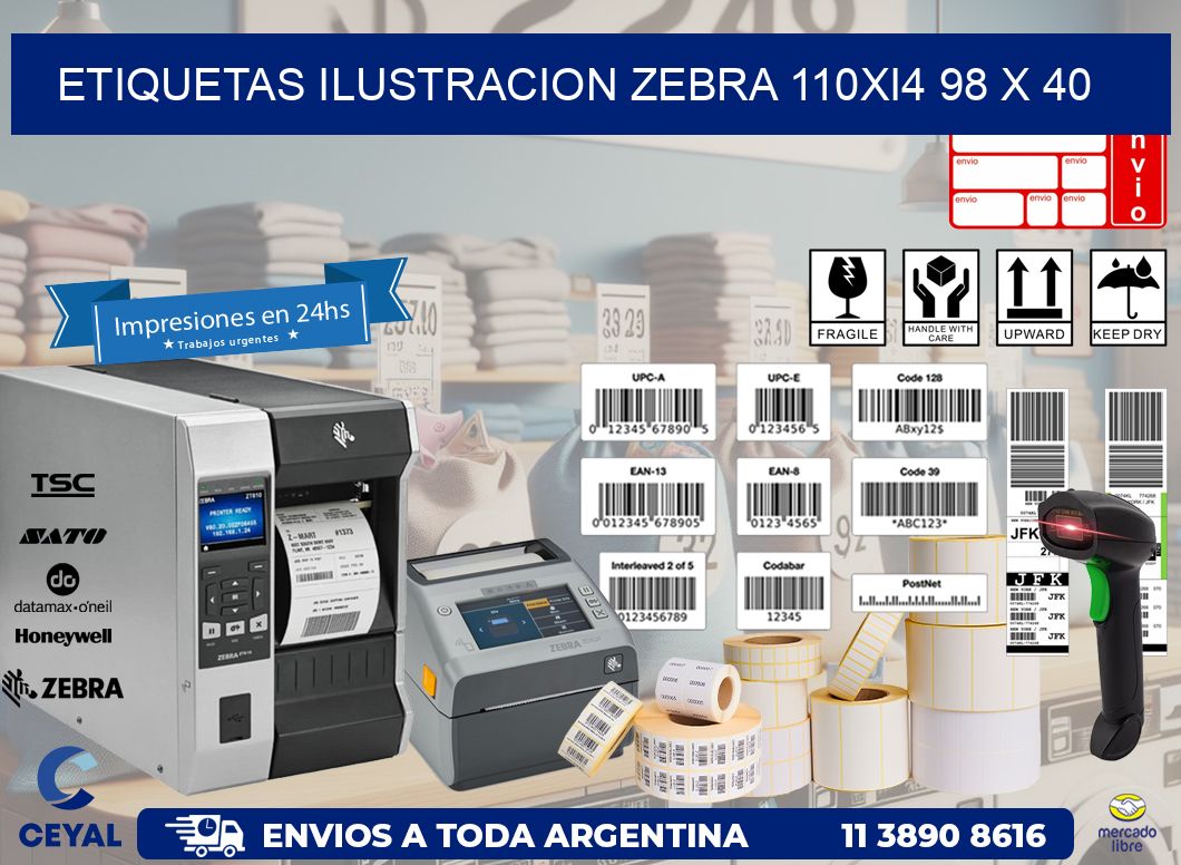 ETIQUETAS ILUSTRACION ZEBRA 110Xi4 98 x 40