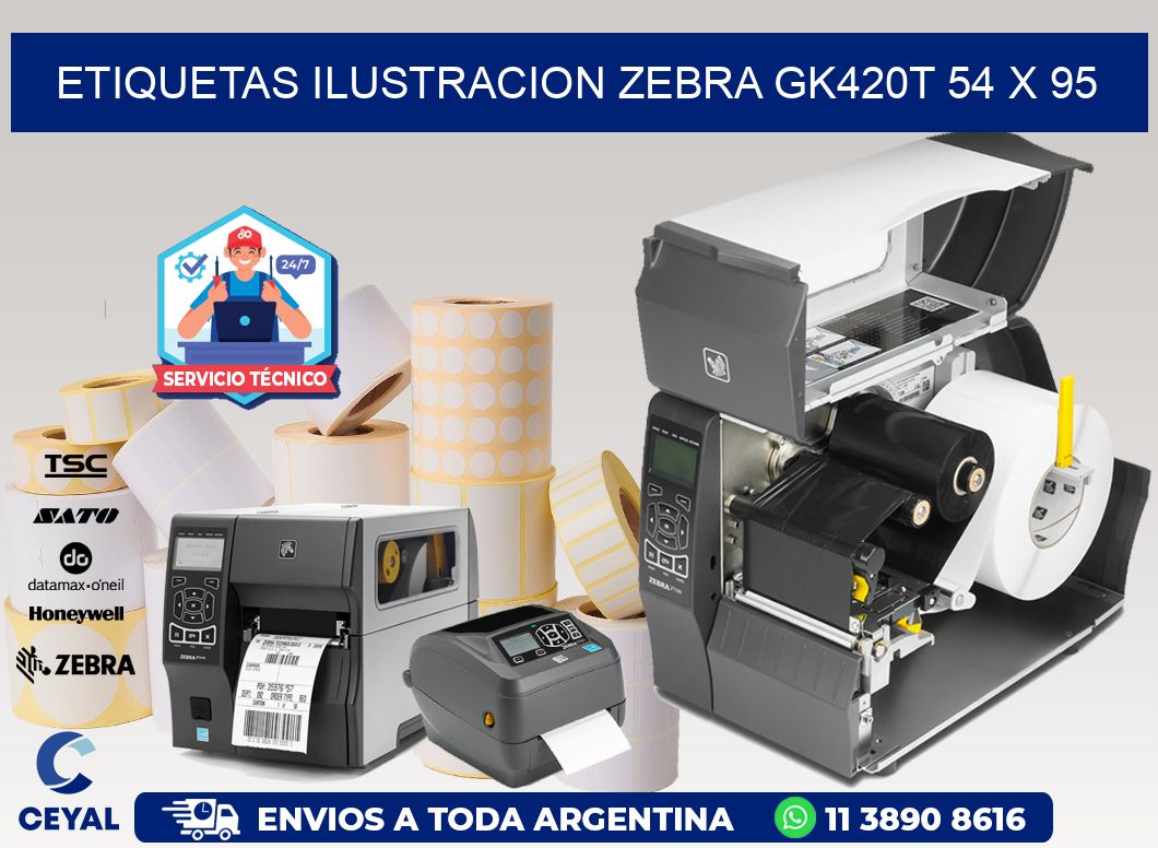 ETIQUETAS ILUSTRACION ZEBRA GK420T 54 x 95