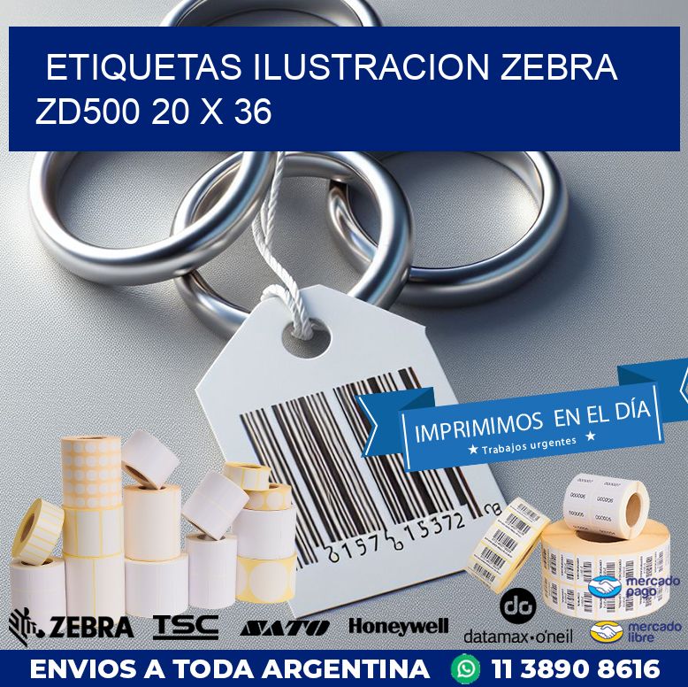 ETIQUETAS ILUSTRACION ZEBRA ZD500 20 x 36