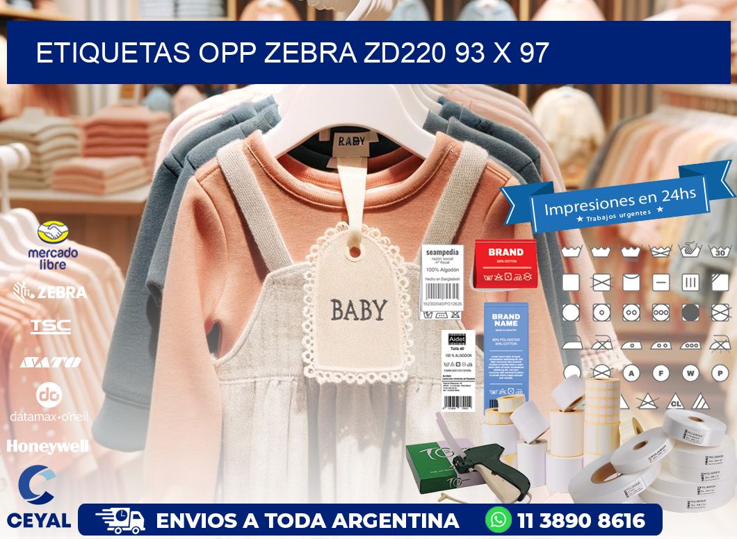 ETIQUETAS OPP ZEBRA ZD220 93 x 97