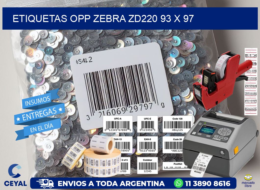 ETIQUETAS OPP ZEBRA ZD220 93 x 97