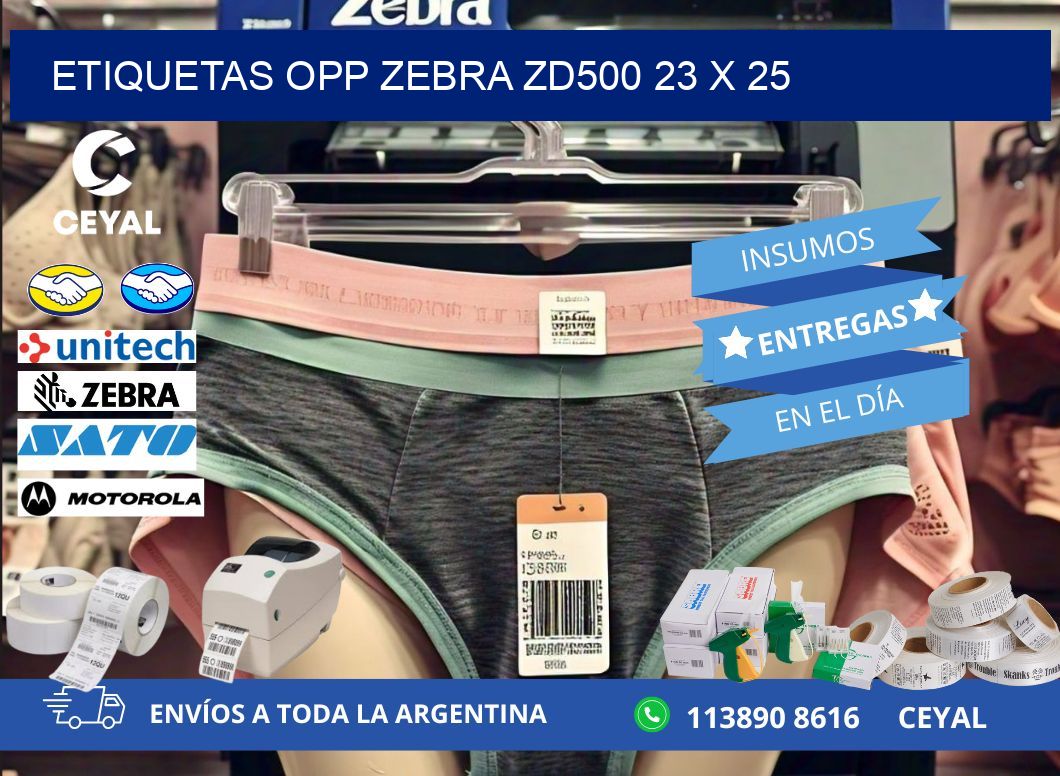 ETIQUETAS OPP ZEBRA ZD500 23 x 25