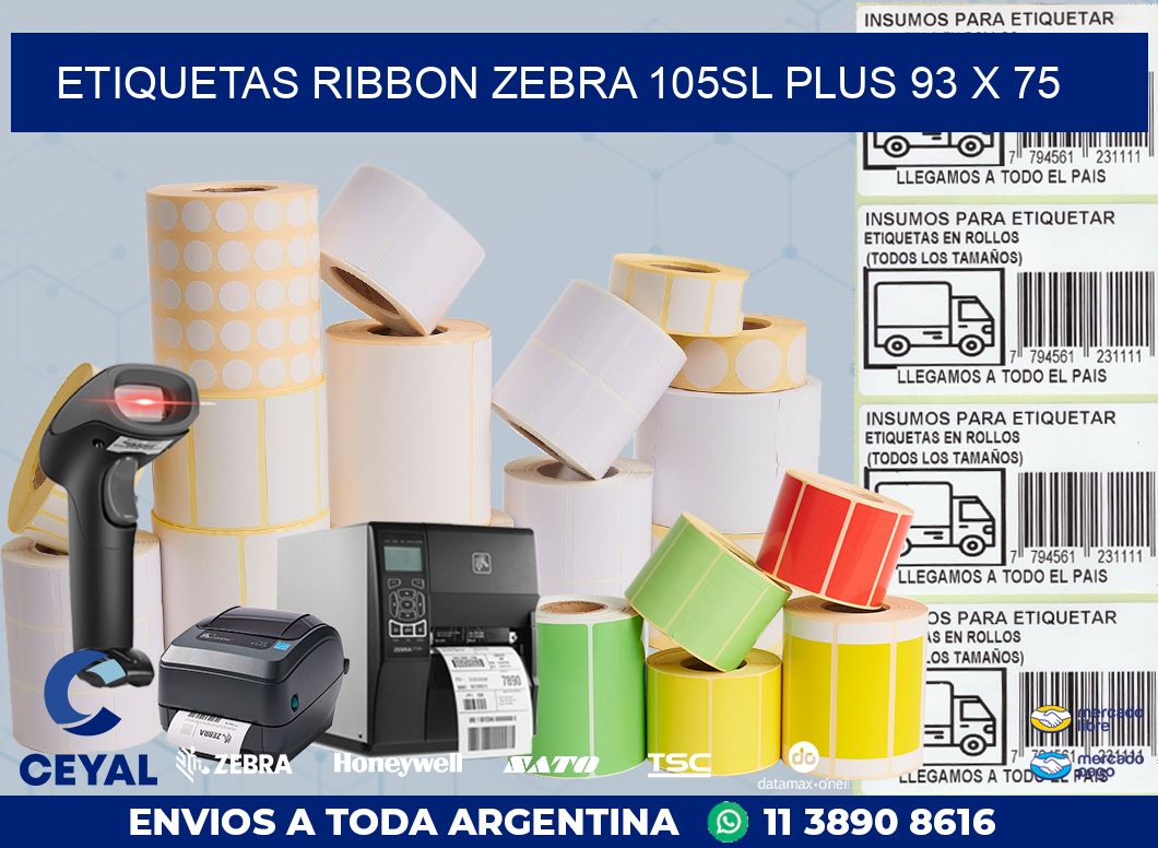 ETIQUETAS RIBBON Zebra 105SL Plus 93 x 75