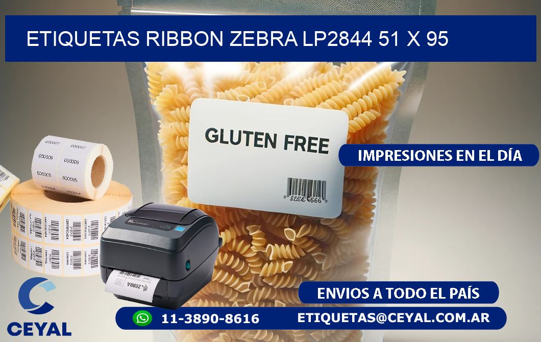 ETIQUETAS RIBBON Zebra LP2844 51 x 95