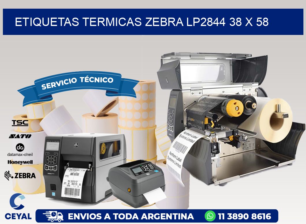 ETIQUETAS TERMICAS ZEBRA LP2844 38 x 58