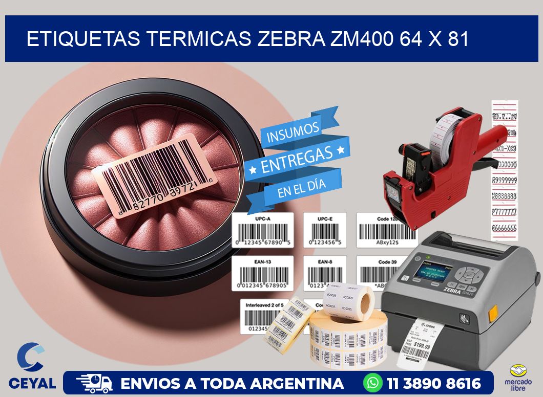 ETIQUETAS TERMICAS ZEBRA ZM400 64 x 81