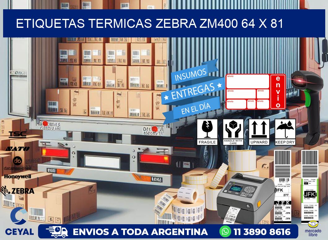 ETIQUETAS TERMICAS ZEBRA ZM400 64 x 81