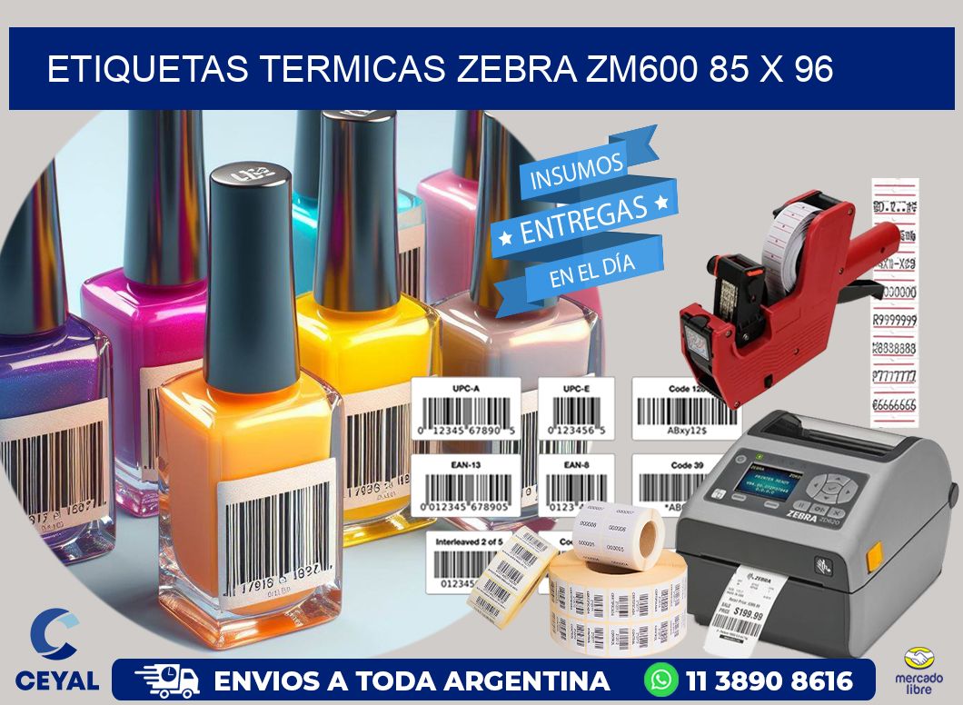 ETIQUETAS TERMICAS ZEBRA ZM600 85 x 96