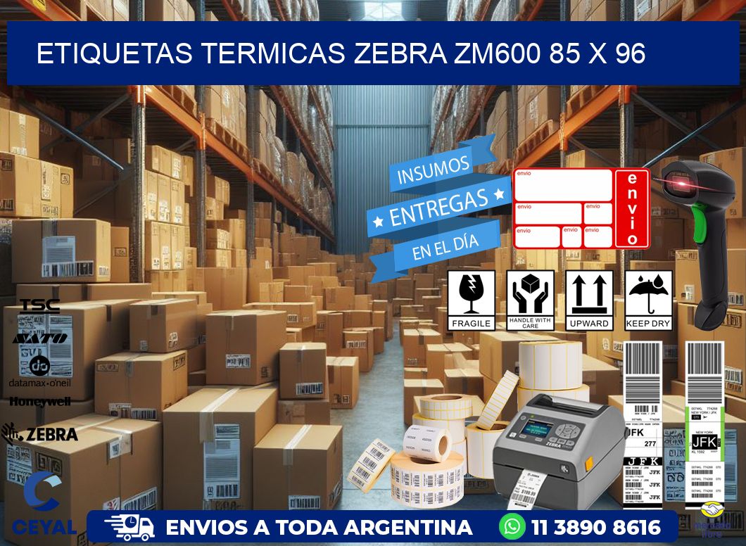 ETIQUETAS TERMICAS ZEBRA ZM600 85 x 96
