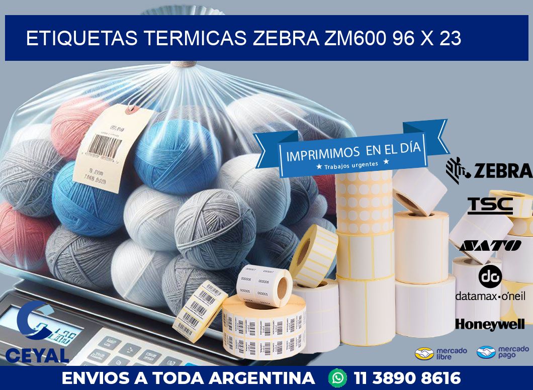 ETIQUETAS TERMICAS ZEBRA ZM600 96 x 23