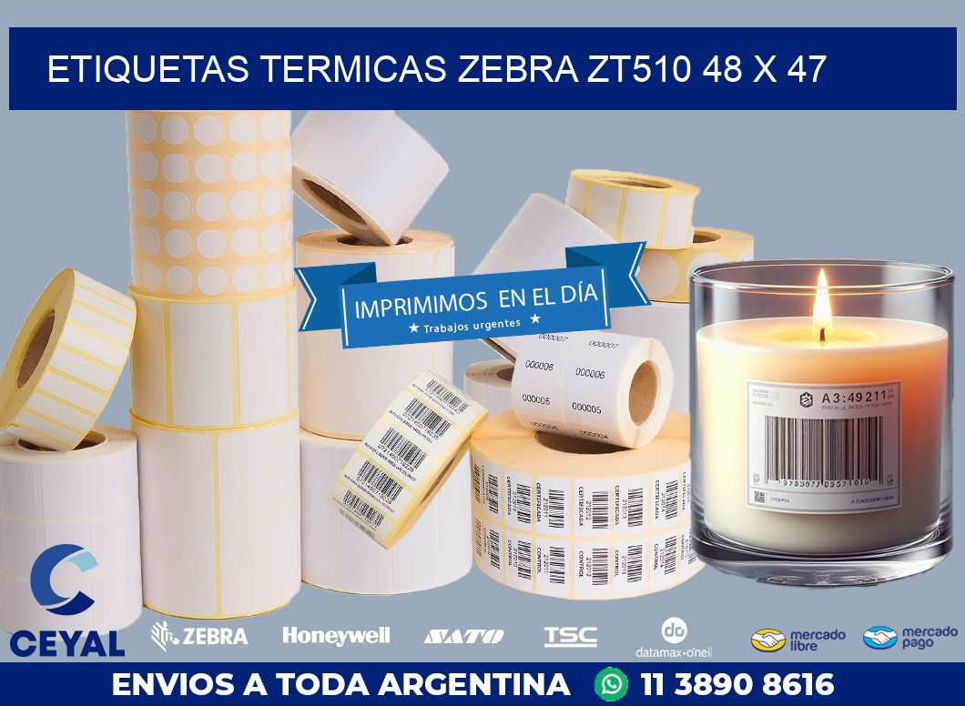 ETIQUETAS TERMICAS ZEBRA ZT510 48 x 47