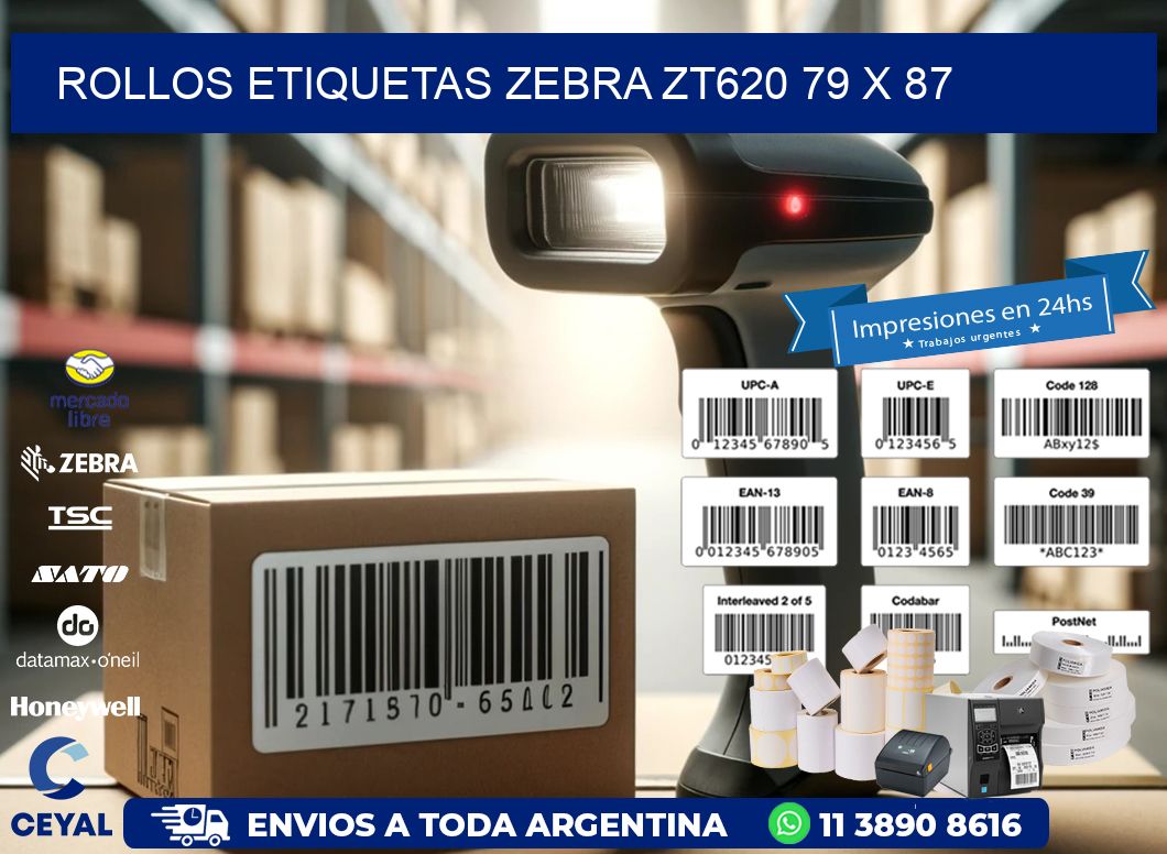 ROLLOS ETIQUETAS Zebra ZT620 79 x 87