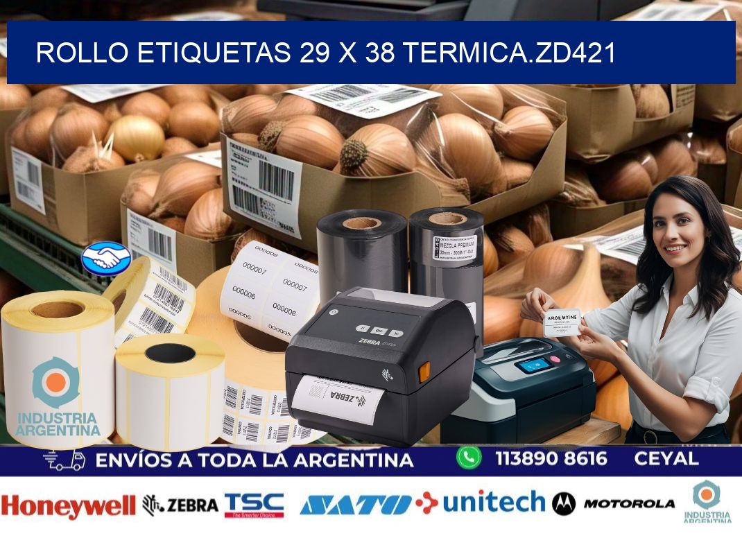 Rollo etiquetas 29 x 38 termica.zd421