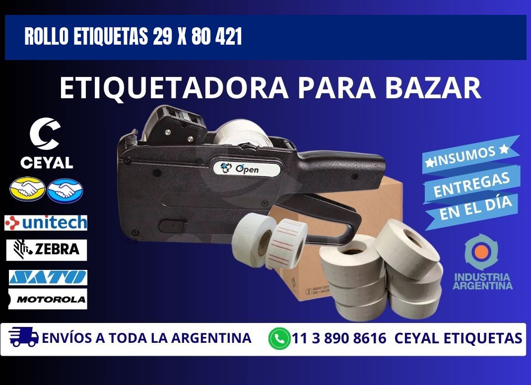 Rollo etiquetas 29 x 80 421