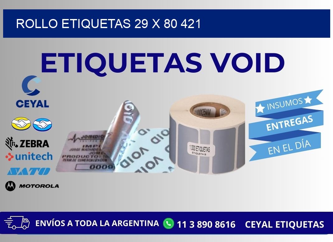 Rollo etiquetas 29 x 80 421