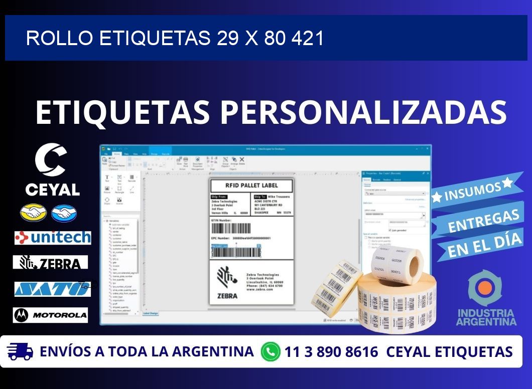 Rollo etiquetas 29 x 80 421