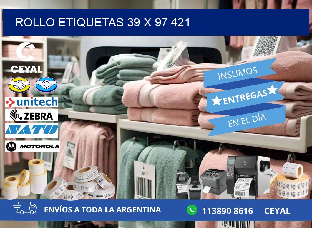 Rollo etiquetas 39 x 97 421