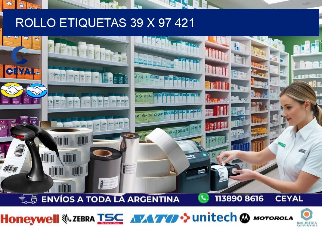Rollo etiquetas 39 x 97 421
