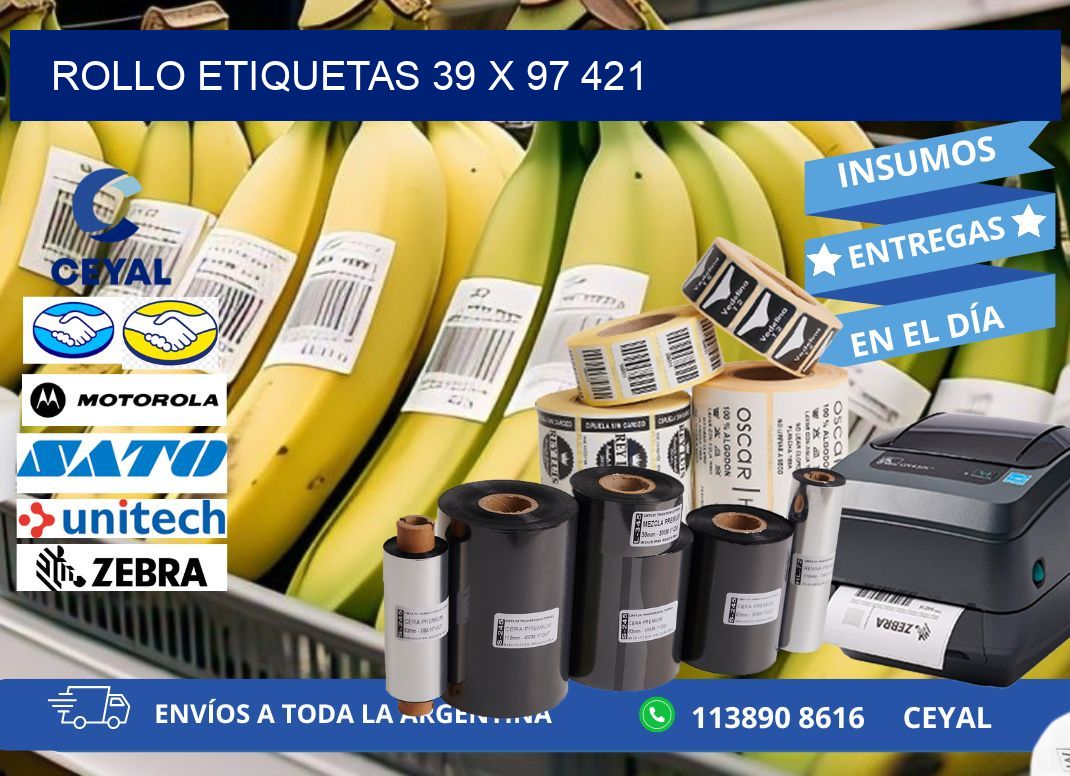 Rollo etiquetas 39 x 97 421