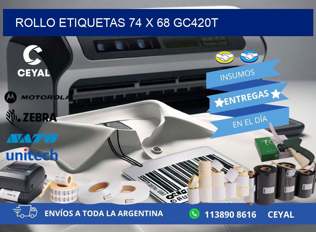 Rollo etiquetas 74 x 68 gc420t