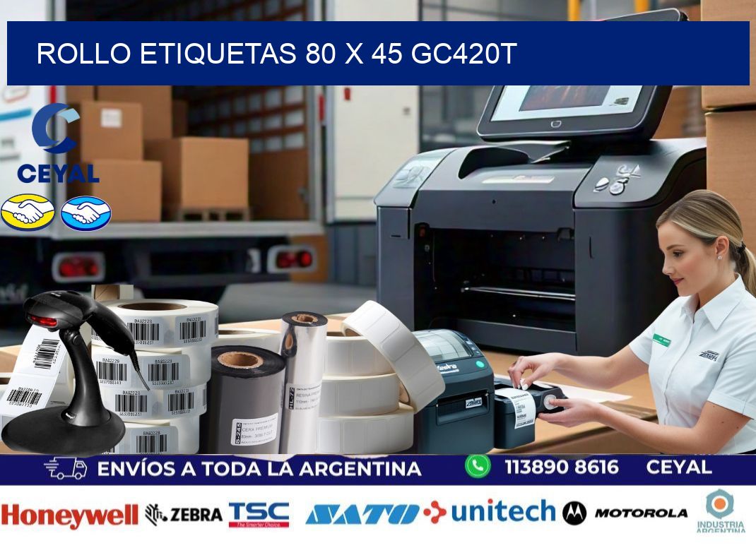 Rollo etiquetas 80 x 45 gc420t
