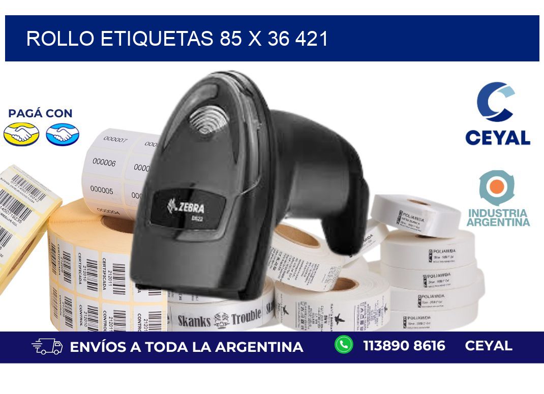 Rollo etiquetas 85 x 36 421
