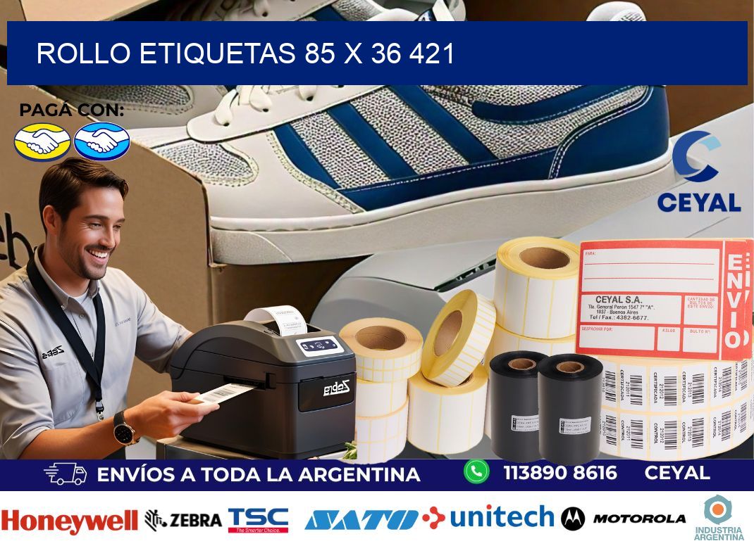 Rollo etiquetas 85 x 36 421