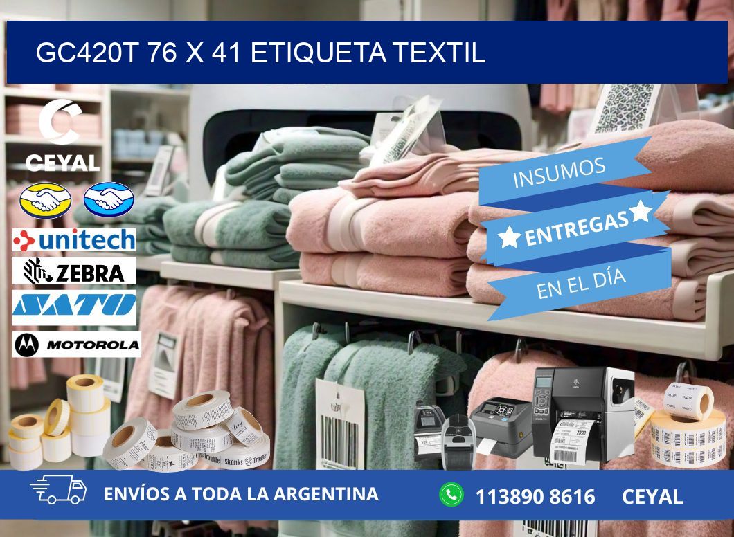 GC420T 76 x 41 ETIQUETA TEXTIL
