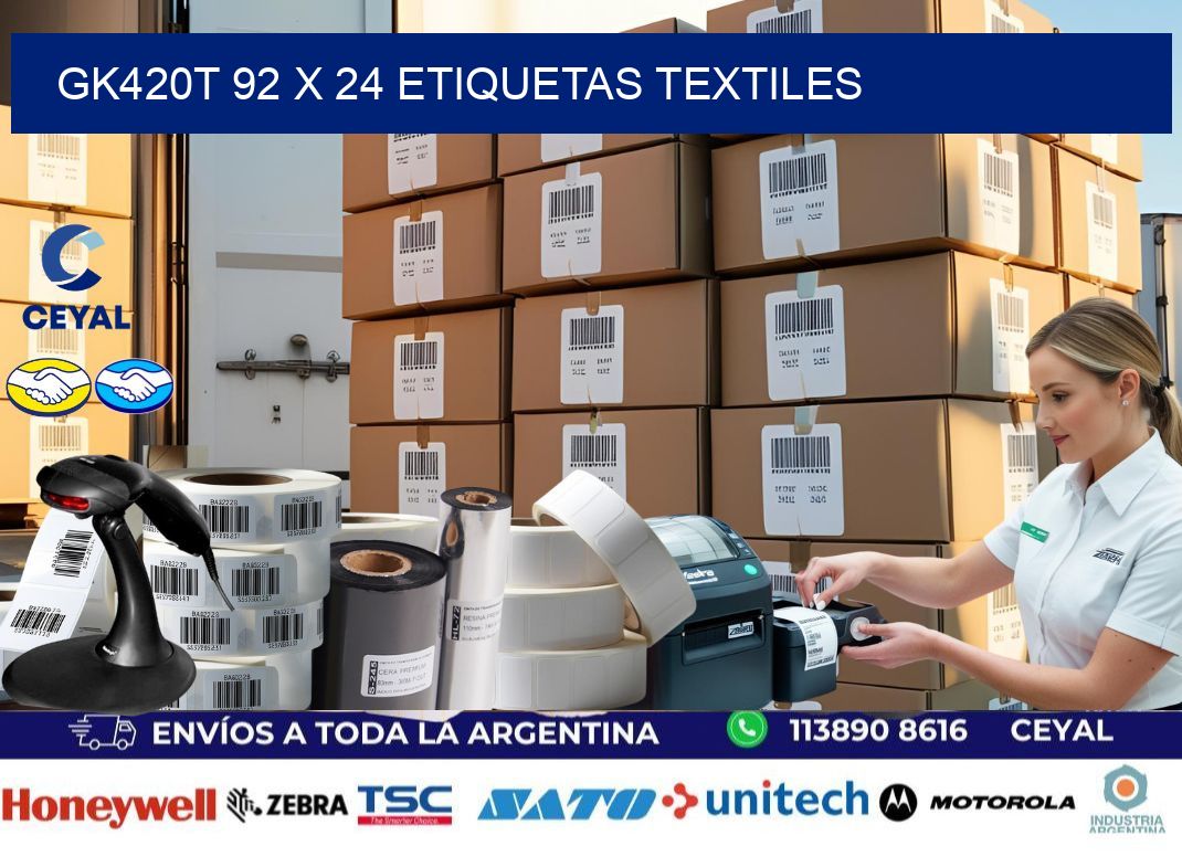 GK420T 92 x 24 ETIQUETAS TEXTILES