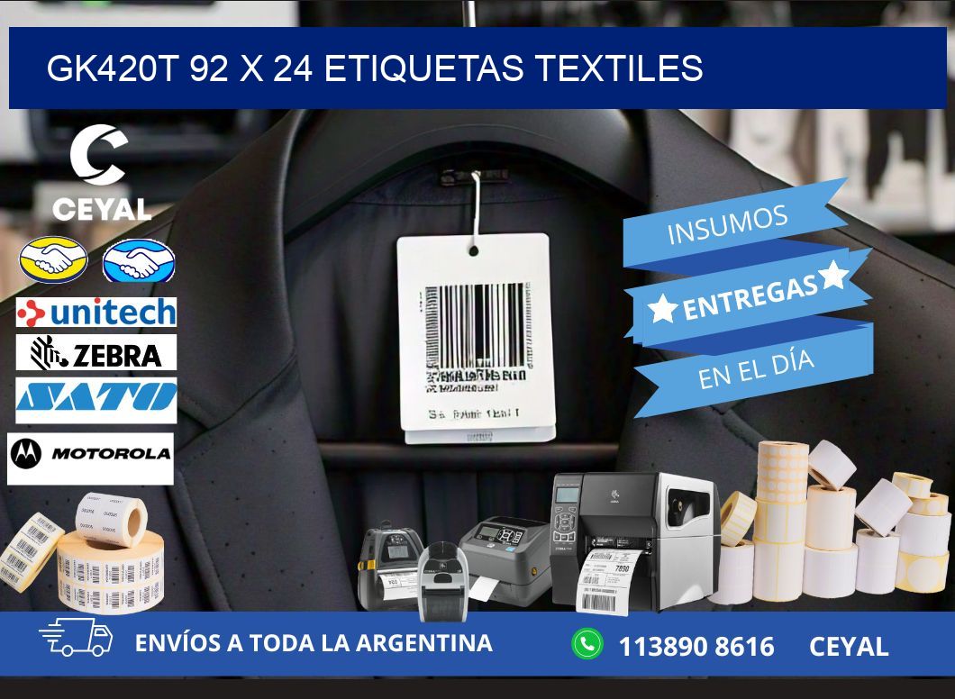 GK420T 92 x 24 ETIQUETAS TEXTILES