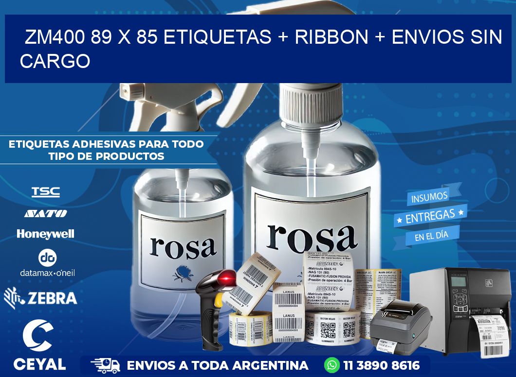 ZM400 89 x 85 etiquetas + ribbon + envios sin cargo
