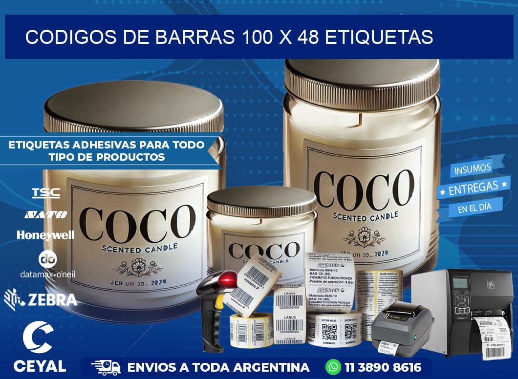 codigos de barras 100 x 48 etiquetas