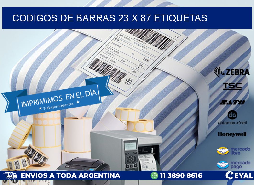 codigos de barras 23 x 87 etiquetas