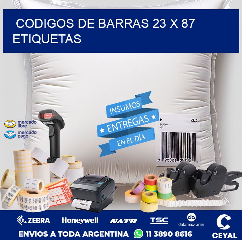 codigos de barras 23 x 87 etiquetas