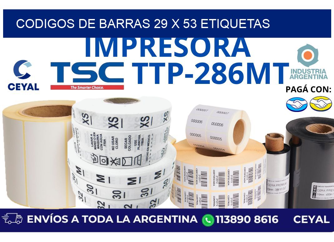 codigos de barras 29 x 53 etiquetas