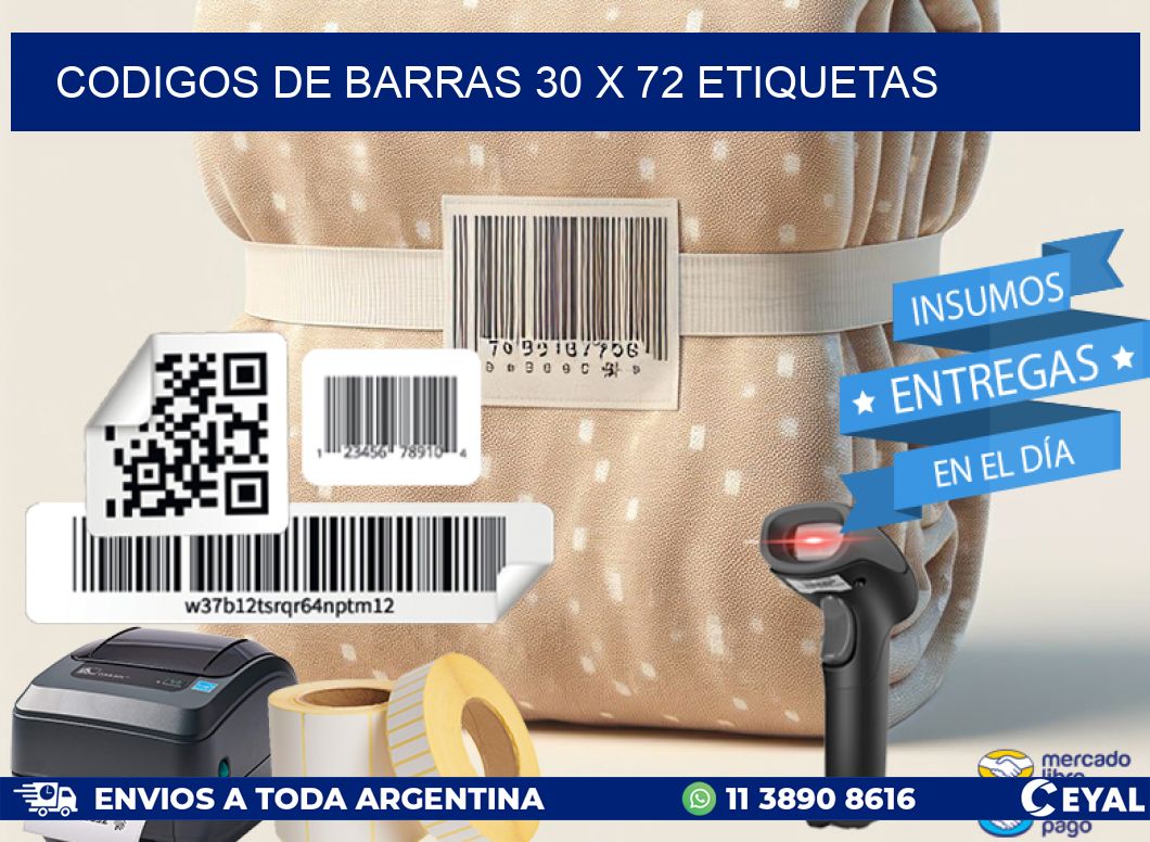 codigos de barras 30 x 72 etiquetas