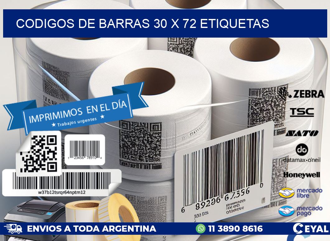 codigos de barras 30 x 72 etiquetas