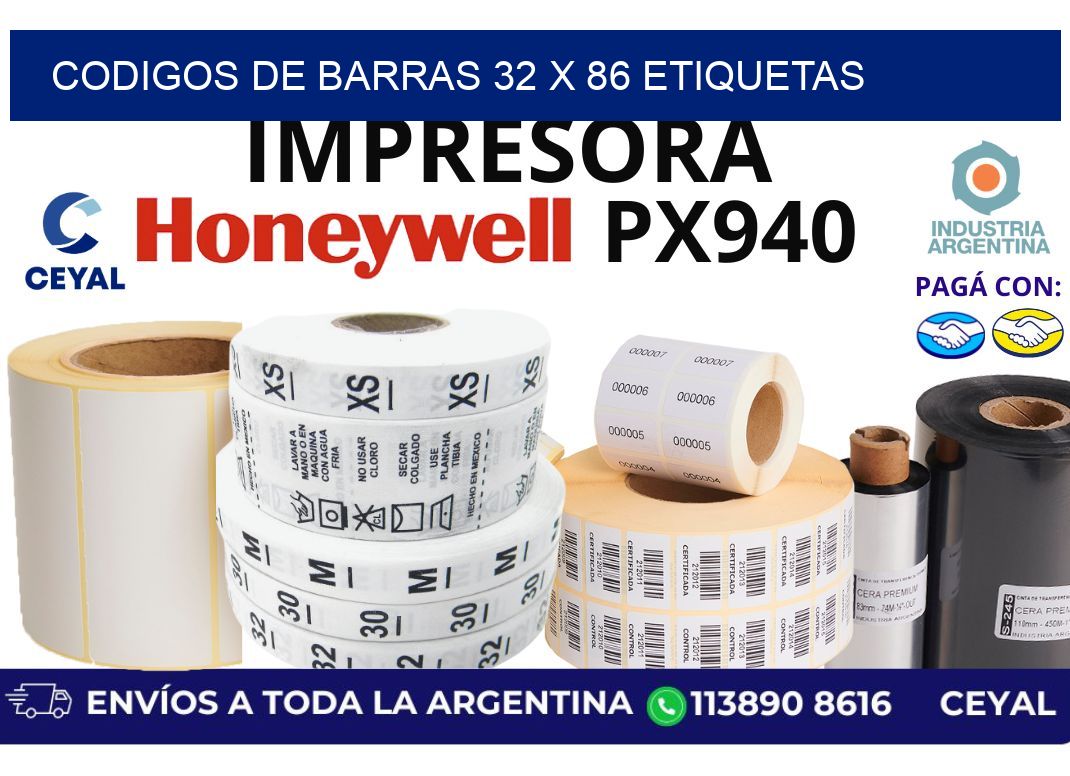 codigos de barras 32 x 86 etiquetas
