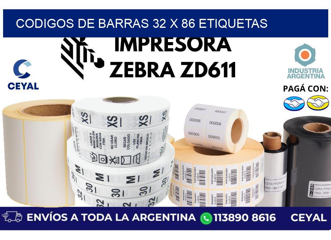 codigos de barras 32 x 86 etiquetas