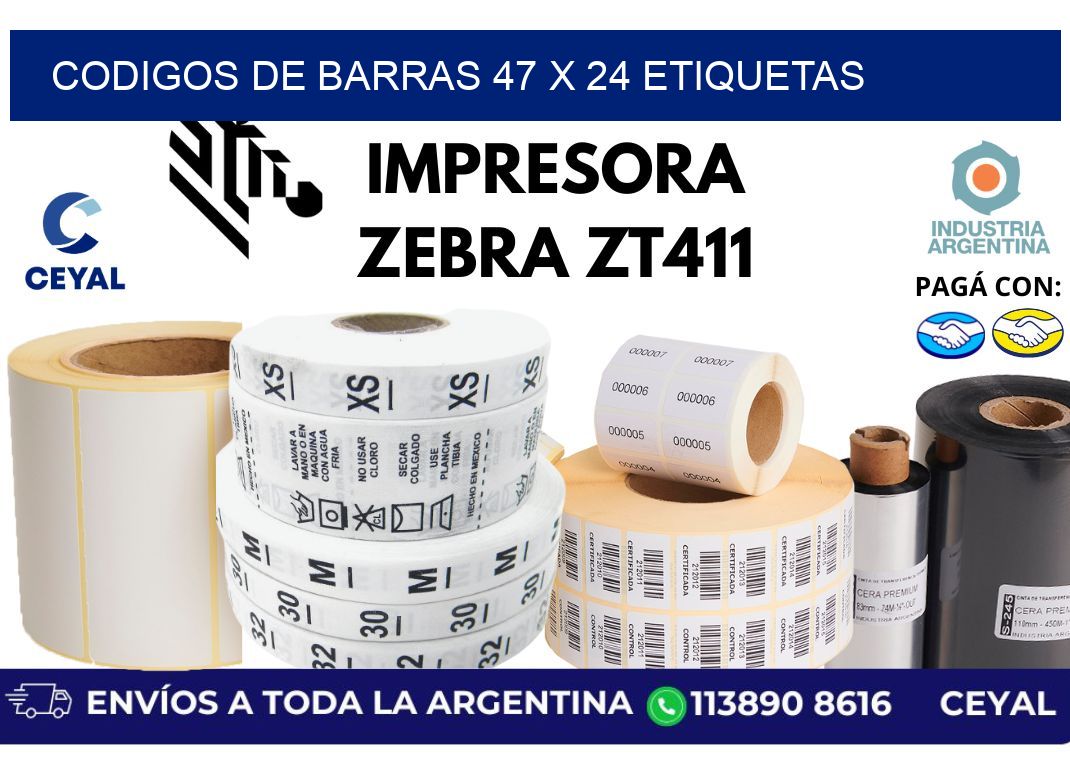 codigos de barras 47 x 24 etiquetas