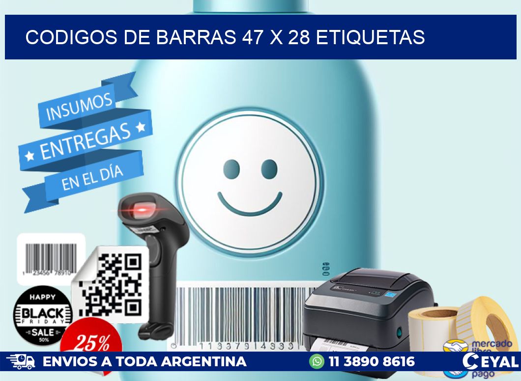 codigos de barras 47 x 28 etiquetas