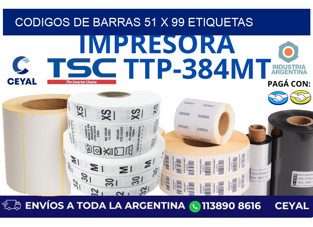 codigos de barras 51 x 99 etiquetas